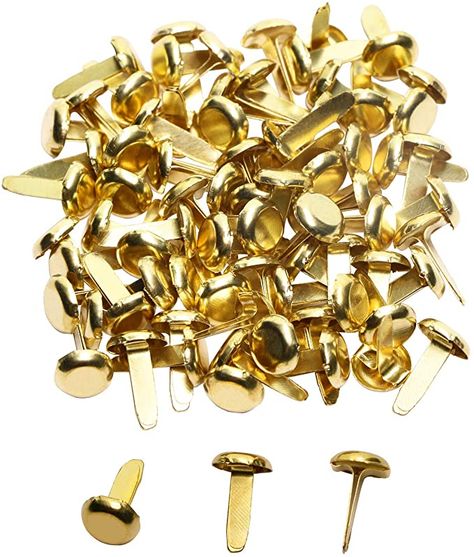 Brass Sheet Pin, Handmade Brass Charms For Jewelry Making, Paper Fastener, Nickel-free Brass Jewelry Making Materials, 9mm Brass Rounds, Gold-tone Brass Charms Jewelry, Crafts Diy Projects, Gold Paper, Scrapbooking Embellishments