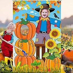 15 Best Fall Festival Games Ideas - Lil Tigers Lil Tigers Large Scarecrow, Pumpkin Patch Decoration, Thanksgiving Photography, Fall Festival Decorations, Fall Festival Games, Pumpkin Patch Party, Fall Harvest Decorations, Thanksgiving Party Decorations, Fall Harvest Party