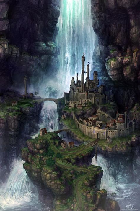 D&D Ideas :: Worldbuilding Inspiration - dungeonsanddragons post - Imgur Creature Fantasy, 다크 판타지, Fantasy Castle, Fantasy City, Fantasy Places, Fantasy Setting, A Castle, Fantasy Art Landscapes, Fantasy Concept Art