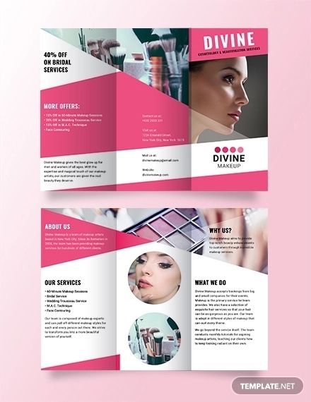 Cosmetic Brochure, Beauty Parlour Pamphlet Design, Makeup Services Flyer, Makeup Promotion Flyer, Beauty Brochures, Makeup Class Flyer, Beauty Salon Trifold Brochure, Makeup Poster, Free Psd Flyer Templates