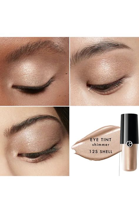 ARMANI beauty Eye Tint Long Lasting Liquid Eyeshadow | Nordstrom Shimmery Makeup, Eye Tint, Holiday Eye, Eye Makeup Set, Bold Eyeshadow, Perfect Eyeliner, Vibrant Eyes, Simple Eye Makeup, Lip Set