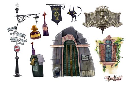 Props Illustration, Graveyard Book, Props Design, Props Concept, Building Illustration, Props Art, Vis Dev, Big Art, Prop Design