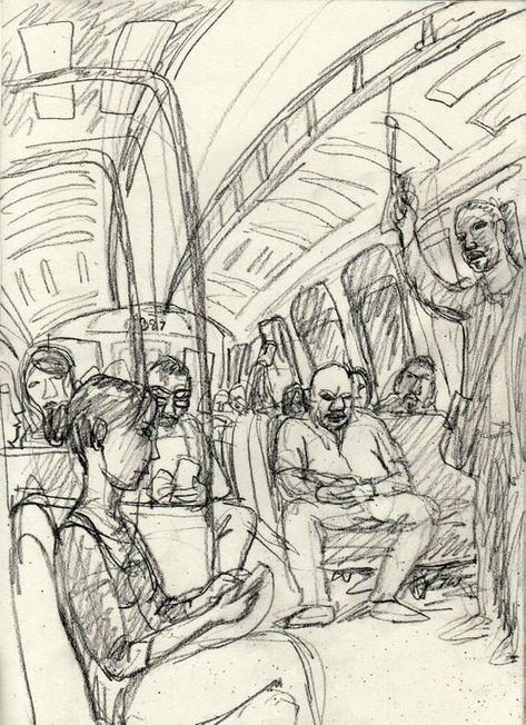 Subway Sketch, Memory Drawing, Composition Drawing, Human Sketch, Perspective Sketch, Composition Painting, Human Figure Sketches, Perspective Drawing Architecture, Perspective Drawing Lessons