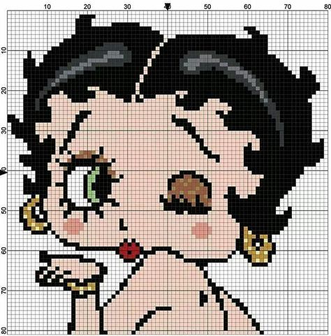 Betty Boop Betty Boop Alpha Pattern, Betty Boop Cross Stitch Patterns, Betty Boop Pixel Art Grid, Betty Boop Perler Bead Pattern, Betty Boop Pixel, Betty Boop Crochet, Betty Boop Cross Stitch, Geeky Cross Stitch Patterns, Pony Bead Animals