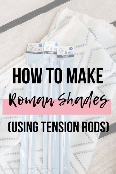 DIY No Sew Roman Shades~How to make roman shades using only tension rods and fabric. An easy way to add texture to your windows and this technique is perfect for renters! No Sew Roman Shades, Make Roman Shades, Farmhouse Style Lighting Fixtures, Diy Roman Shades, Diy Porch Decor, Farmhouse Style Lighting, Tension Rods, Farmhouse Light Fixtures, Tension Rod