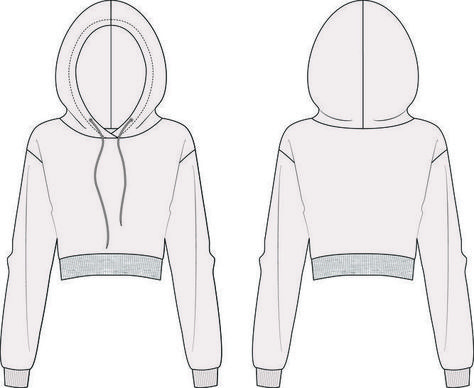 Cropped Hoodie / Sweater PDF Sewing Pattern & Tutorial Diy Cropped Hoodie, Simple Hoodie, Hoodie Sewing Pattern, Hoodie Tutorial, Fashion Illustrations Techniques, Clothing Sketches, Ladies Sweater, Sweater Cropped, Sewing Instructions