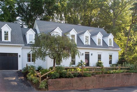 Our Finished-ish House - Lauren Liess Cape Cod Exterior Remodel, Exterior Remodel Before And After, Lauren Leiss, White Painted Floors, Cape Cod Exterior, Lauren Liess, Old Bathrooms, Barn Light Electric, Cape Cod Style House