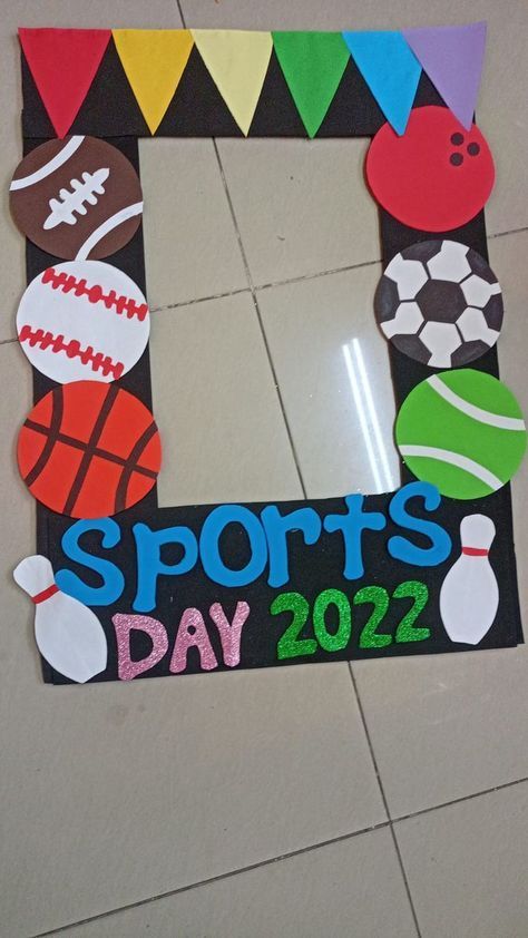 Sports Day Board Decoration, Summer Olympics Crafts, Sports Day Activities, Sports Day Decoration, Arts And Crafts For Kids Easy, Sport Crafts, Olympics Decorations, Sport Art Projects, Olympic Idea