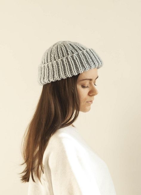 Hipster Hat - Ribbed fisherman beanie + VIDEO Knitting pattern by Anna Ivleva Hipster Beanie, Hipster Hat, Fisherman Beanie, Beanie Knitting, Formal Coat, Hat Stores, Knitting Fashion, Super Bulky Yarn, Bulky Yarn