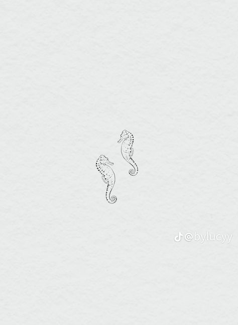 Seahorse Couple Tattoo, Small Seahorse Tattoos For Women, Sea Bird Tattoo, Fine Line Dolphin Tattoo, Seahorse Tattoos For Women, Fine Line Sister Tattoo, Small Seahorse Tattoo, Sea Animal Tattoos For Women, Cornwall Tattoo