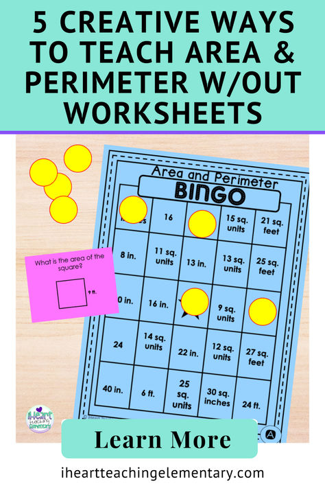 Area and perimeter worksheets have a place when teaching the skill. But lets explore ways to teach area and perimeter so kids are engaged while learning and practicing it. Read this post to check out 5 ways to teach area and perimeter without worksheets. Area And Perimeter Anchor Chart, Area Third Grade, Teaching Area, Classroom Floor Plan, Perimeter Activities, Area Lesson, Area And Perimeter Worksheets, Finding Area, Division Activities