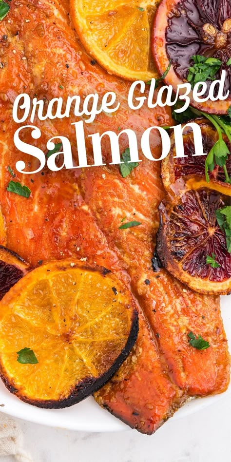 Orange Salmon Recipes, Orange Glazed Salmon, Salmon Recipes Baked, Salmon Recipes Baked Healthy, Salmon Glaze Recipes, Grilled Salmon Recipes, Marinated Salmon, Seafood Entrees, Healthy Salmon Recipes