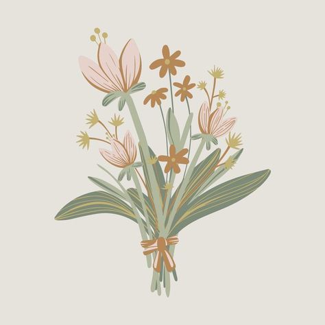 wildflower bouquet widget for the 'Wildflower Theme' | pink, beige, orange, yellow, and green Flower Widget, Wildflower Theme, Ipad Painting, Flower App, Widget Design, Vintage Flowers Wallpaper, Flower Icons, Themes App, Contact Page