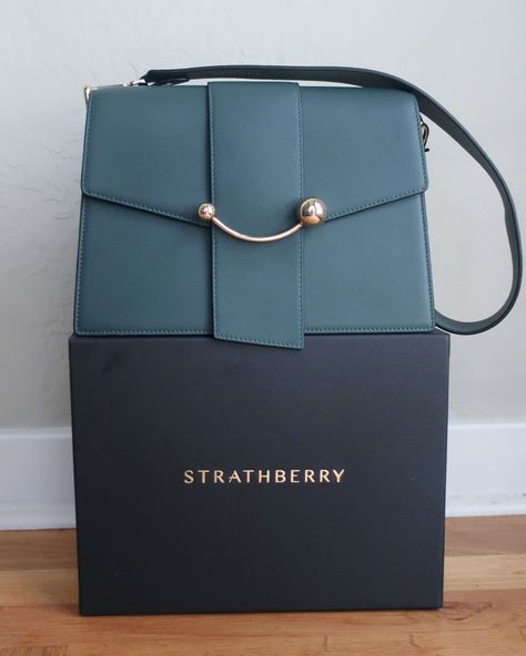 Strathberry Crescent, Strathberry Bag, Green Handbag, Gift Ideas For Her, Quality Handbags, For Her Gifts, Bottle Green, Eco Friendly Fashion, Shop The Look