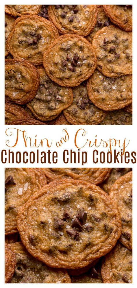 Crunchie Chocolate Chip Cookies, Crispy Cookies Recipe Chocolate Chips, Grandmas Cookies Recipes, Chocolate Chip Cookie Recipes, Crispy Chocolate Chip Cookies, Oatmeal Chocolate Chip Cookie Recipe, Baker By Nature, Cookie Crisp, Crispy Cookies