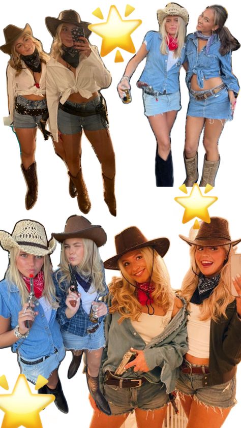 Cowboy Diy Costume, Cowgirls Halloween Costumes, Cowboy And Cowgirl Costume, Wild Wild West Theme Party Outfit, Cowboy Girl Costume, Farmer Girl Costume, Girls Cowgirl Costume, Zombie Cowboy, Farmer Halloween Costume