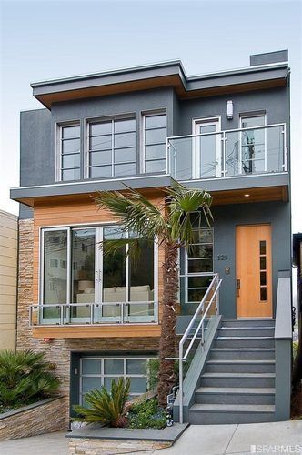 Modern Noe Home Replaces Modest House, Lists for $3.6M - On the Market - Curbed SF Stunning Houses, Lottery Dreams, Modest House, Modern Elevation, Indian Room, Narrow Lot House Plans, House Facades, San Francisco Houses, 3dprinting Design