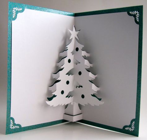 3d Christmas Tree Card, Diy Paper Christmas Tree, Pop Up Christmas Cards, 3d Christmas Cards, Origami Architecture, 3d Christmas Tree, Paper Christmas Tree, Diy Valentines Crafts, Christmas Tree Cards