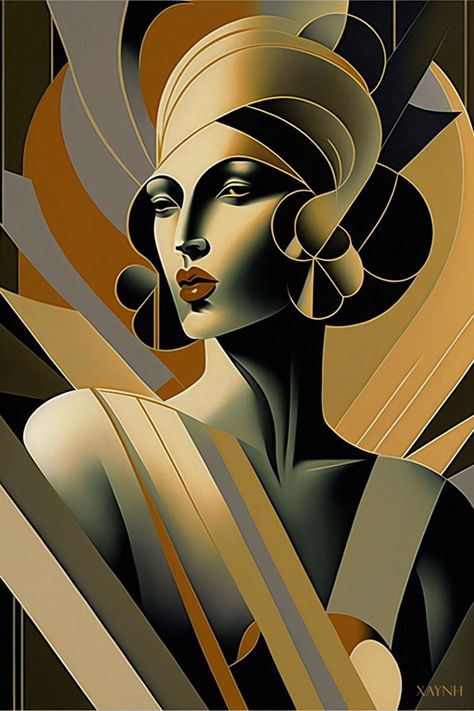 Explore the timeless allure of Art Deco illustration with us, journeying through its luxurious, bold designs and enduring influence on contemporary art! Art Deco Design Graphics Illustrations, Art Deco Photography, Art Deco Drawing, Art Deco Portrait, Art Deco Design Graphics, Art Deco Tattoo, Art Deco Illustrations, Art Deco Artwork, Art Deco Wall Art