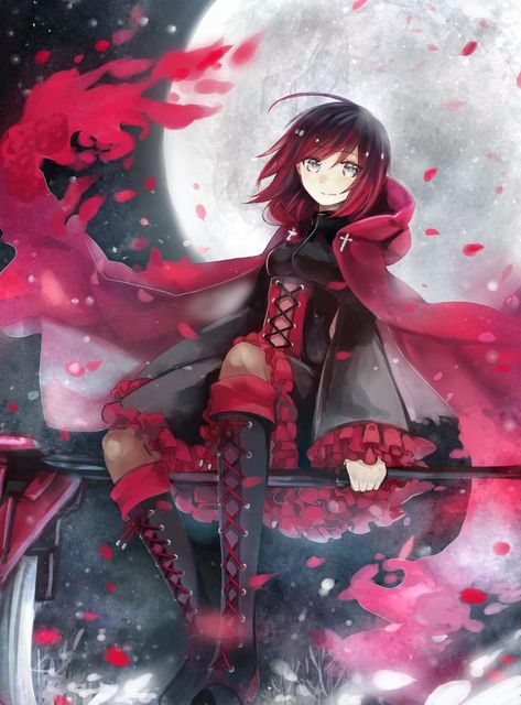 Rwby Ruby Rose, Rose Art, Ruby Rose, So Cool, Rwby, An Anime, Red Hair, Umbrella, Ruby