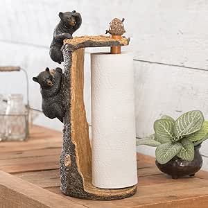 Rustic Paper Towel Holder, Rustic Paper Towel Holders, Cabin Kitchen Decor, Black Bear Decor, Hungry Bear, Two Bears, Woodsy Decor, Antlers Decor, Rustic Paper