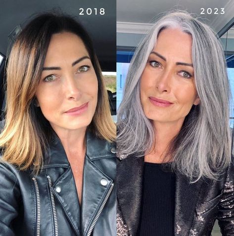 Luisa Dunn Hair, Dyed Grey Hair Silver, Luisa Dunn Grey Hair, Grey Hair Model, Grey Hair Journey, Grey Hair Don't Care, Grey Hair Transformation, Gorgeous Gray Hair, Grey Hair Inspiration