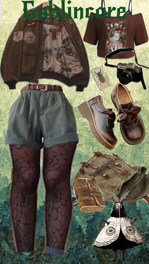 Moss Core Aesthetic Outfits, Midwest Gothic Outfit, Housewife Clothes, Summer Goblincore, Goblin Core Clothes, Earthy Goth, Forest Goblincore, Cottagecore Punk, Cottagecore Clothes