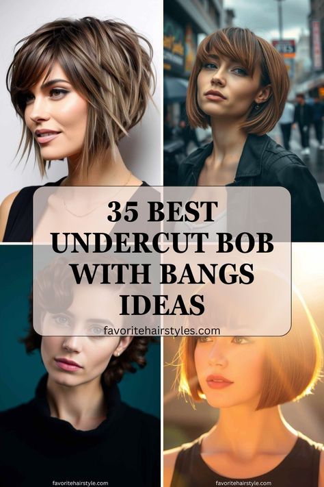 Looking for a fresh new hairstyle? Check out these Best Undercut Bob with Bangs Ideas for a bold and trendy look! Whether you want a sleek, edgy style or a more textured, voluminous vibe, these undercut bob hairstyles with bangs will give you that chic, modern flair. From short and sharp to long and layered, find the perfect cut to match your personality and style. Undercut Bob With Bangs, Undercut Bob Hairstyles, The Undercut, Bangs Ideas, Undercut Bob, Trendy Mens Haircuts, Bob Hairstyles With Bangs, Bob With Bangs, Trendy Haircuts