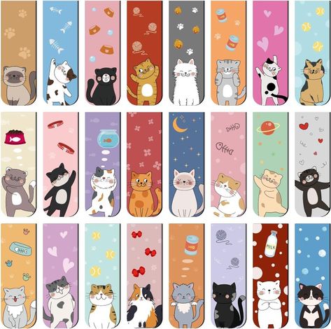 Cats Bookmarks, Cat Office, Magnet Bookmark, Bookmark Diy, Bee Pictures, Cat Patterns, Reading Accessories, Creative Bookmarks, Happy Books