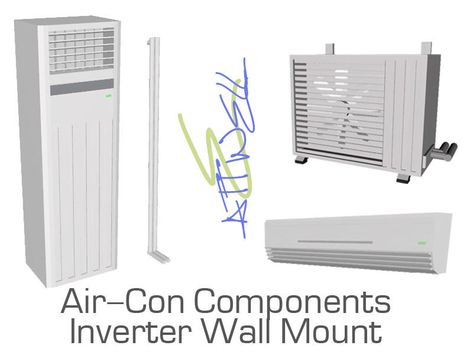 Air Con Inverter and Wall Bracket : By Attewell : Colorable Found in TSR Category 'Miscellaneous' Savage Images, Split Type Aircon, Floor Standing Air Conditioner, Doc Savage, House Essentials, Sims 4 Cc Furniture, Sims 4 Mods Clothes, Wall Bracket, Sims Community