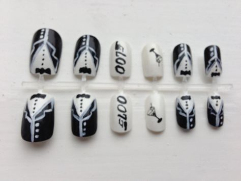 James Bond Custom Made False Nails. £3.00, via Etsy. James Bond Nails, Surprise Boyfriend Gifts, Bond Girl Outfits, James Bond Wedding, Bond Wedding, Birthday Cupcakes For Women, James Bond Theme Party, 007 Party, Birthday Presents For Teens