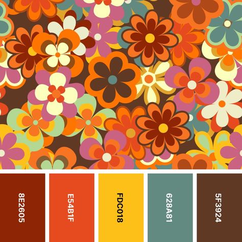 Groovy Room, Vintage Colour Palette, Retro Color Palette, Palette Design, Red Colour Palette, Color Meanings, Bohemian Colors, Color Palette Design, Aesthetic Colors