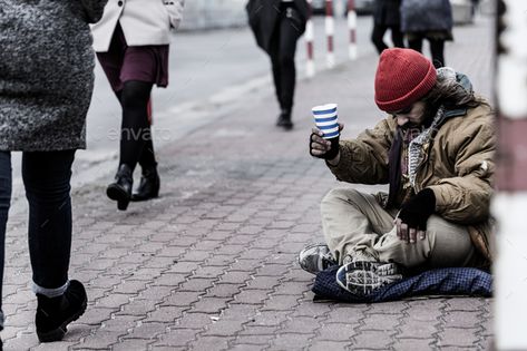 Hopeless beggar on the sidewalk by bialasiewicz. Hopeless beggar asking for food while sitting on the sidewalk between pedestrians#sidewalk, #beggar, #Hopeless, #bialasiewicz Zombie Drawings, Food Photography Tutorial, Creative Photoshop, Portrait Photography Women, Infographic Design Inspiration, Homeless People, Helping The Homeless, Business Advertising Design, Print Designs Inspiration