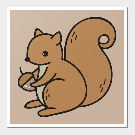 Squrriel Drawing For Kids, Draw Squirrel Easy, Cartoon Squirrel Drawing Easy, Squirrel Painting Easy, Squirrel Drawing Simple, Cute Squirrel Drawing Kawaii, Cute Squirrel Drawing Easy, How To Draw A Squirrel, Cartoon Squirrel Drawing