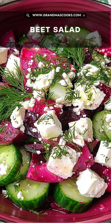 This roasted beet salad combines tender beets with fresh greens and tangy feta for a side dish that’s both tasty and nourishing! Salad With Citrus Dressing, Beet Green Recipes, Beets Recipes, Beet Salad With Feta, Salad With Citrus, Beet Salad Recipes, Roasted Beet Salad, Citrus Dressing, Fresh Beets