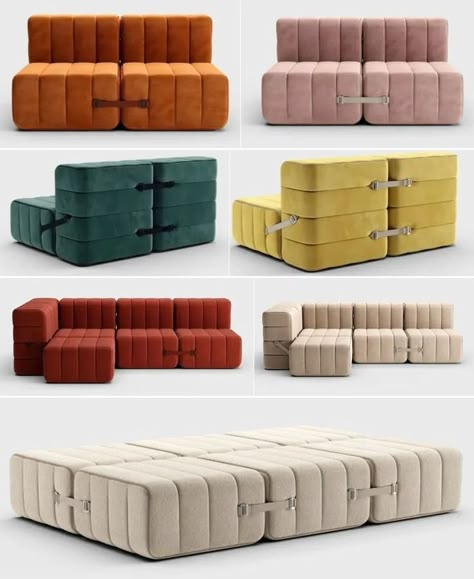 Modular Seating Living Room, Sofa Back Design, Green Sofa Aesthetic, Module Furniture, Sofa Aesthetic, Modular Furniture Design, Modular Sofa Design, Plush Furniture, Modular Couch