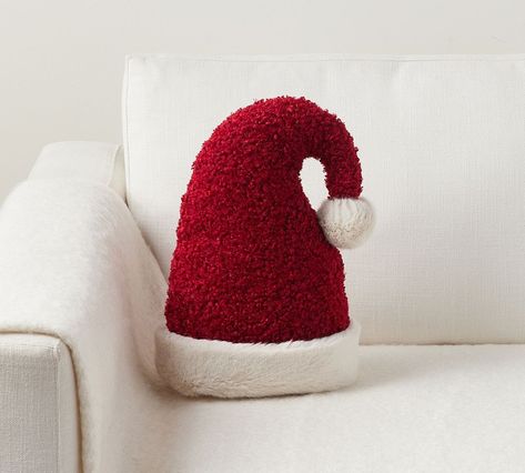 Santa Hat Shaped Pillow | Pottery Barn (US) Pottery Barn Christmas Pillows, Xmas Blanket, Barn Christmas, Xmas Pillows, Santa Pillow, Pottery Barn Christmas, Christmas Throws, Shaped Pillow, Rug Ideas