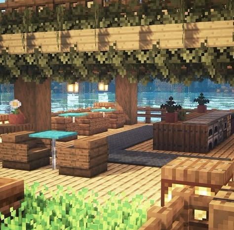 Minecraft Restaurant, Rumah Minecraft Sederhana, Minecraft Mansion, Minecraft Structures, Minecraft Interior Design, Minecraft House Plans, Minecraft Modern, Minecraft Cottage, Minecraft House Tutorials