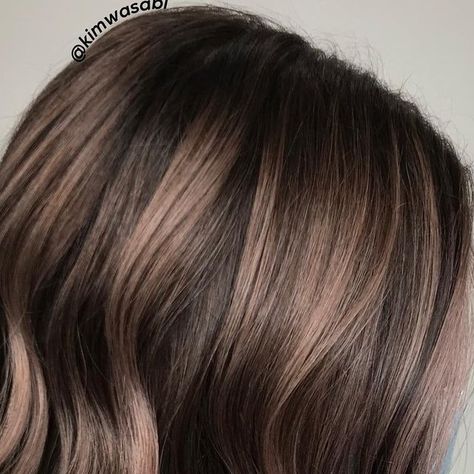 Kimemily Pham on Instagram: "MAUVE MUSHROOM BROWN HAIR. . Number one requested hair color for the past 2 years at @excellenthairsalon, and love customizing different shades of Mushroom Brown color for our clients. . Using all @guy_tang @guytang_mydentity. . Lift with: #Magnum8 powder lightener with dedicated developer 1:2 + MyHero Collagen Powder. . Pretone: Xpress toner Misty Mauve. . Rootage: Demi permanent 5BB Brown Beige + 6NI Narural Ice + 6vol 1:1:2. Mids: Demi permanent 7BB Brown Beige + Light Brown Hair Mushroom, Dimensional Mushroom Brown, Mush Room Brown Hair, Low Maintenance Mushroom Brown, Shroom Brown Balayage, Mushroom Brown Hair, Guytang Mydentity, Gradient Hair, Mushroom Brown