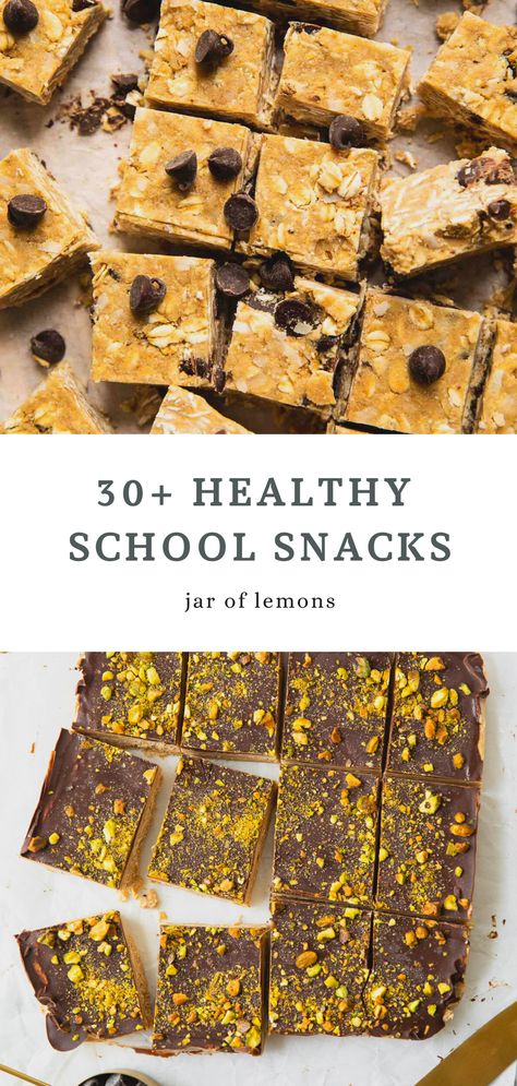 Back-to-school season is here! If you’ve been on the search for easy, healthy snacks that are perfect for taking to school or after school, then this list of 30+ Healthy School Snacks is for you. From homemade recipes to packaged snacks that are simple and wholesome, this list is perfect for kids of any age! Healthy Back To School Snacks, Healthy After School Snacks Make Ahead, Easy After School Snacks No Bake, Easy Quick After School Snacks, Cheap After School Snacks, Quick After School Snacks For Teens, Healthy Sport Snacks, Homemade School Snacks, Healthy Kids Snacks For School