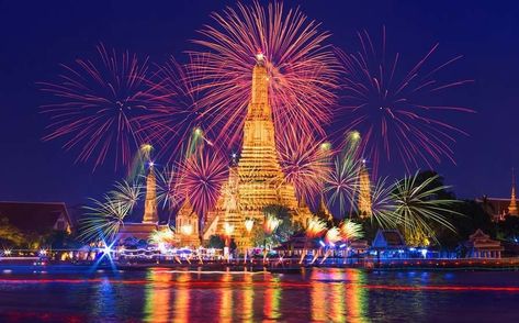 Why Thailand celebrates the New Year not once, not twice, but 3 times | The Thaiger Thailand New Year, Bangkok Hotel, New Year Fireworks, New Year Eve, Fireworks Display, New Year Celebration, Best Wordpress Themes, Burj Khalifa, Thailand Travel