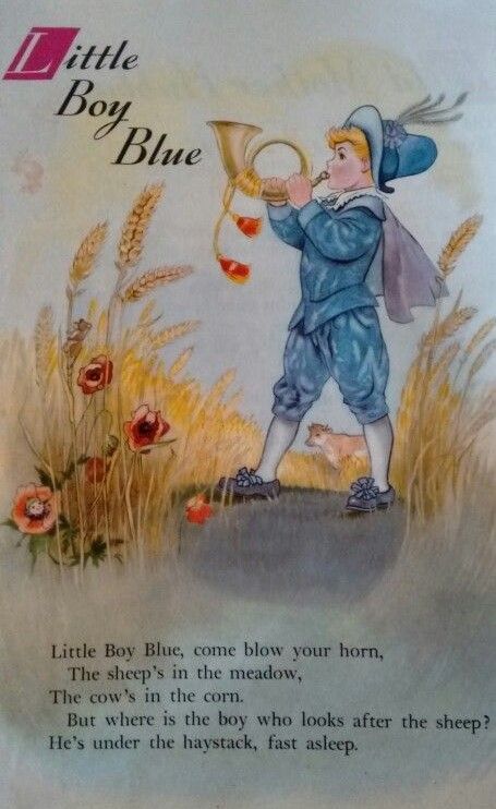 Little Boy Blue Nursery Rhyme, Vintage Nursery Rhymes, Nursery Ryhmes, Mother Goose Nursery Rhymes, Boy Fairy, Nursery Rhymes Poems, Old Nursery Rhymes, Rhymes Lyrics, Nursery Rhymes Lyrics