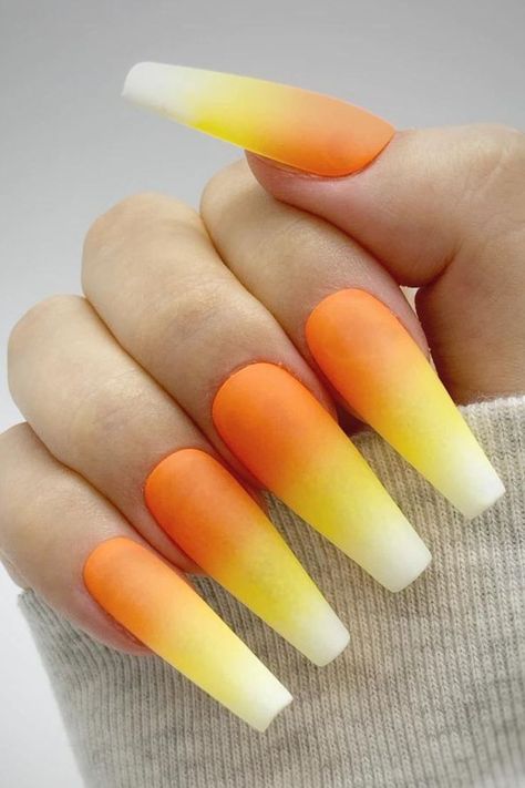 Corn Nails, Finger Nail Designs, Candy Corn Nails, Neon Green Nails, Halloween Acrylic, Halloween Press On Nails, Halloween Acrylic Nails, Nail Candy, Seasonal Nails