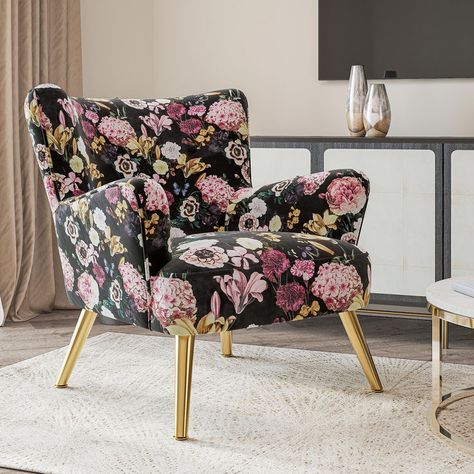 Elevate your living space with our collection of stylish and functional chairs! Pattern Armchair, Patterned Armchair, Chair For Living Room, Modern Accent Chair, Single Chair, Gold Legs, Comfy Chairs, Spacious Living, Modern Accents