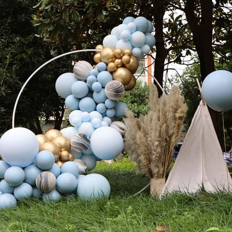 Amazon.com: Light Blue Balloons Garland Kit 108 Pcs 18 12 10 5 inch Matte Baby Blue Balloons with Balloon Strip for Blue Birthday Baby Shower Wedding Bridal Shower Decorations Party Supplies : Home & Kitchen Diy Pvc Pipe Backdrop, Metal Balloon Arch, Light Blue Balloons, Horse Balloons, Balloon Arch Diy, Orange Balloons, Balloon Stands, Baby Shower Decorations For Boys, Blue Birthday