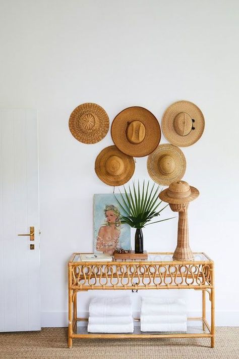 at home in montauk. Hat Organization Wall, Montauk Beach, Organization Wall, Surf Lodge, Hat Organization, Surf House, Style Cottage, Beach Cottage Decor, Beach House Interior