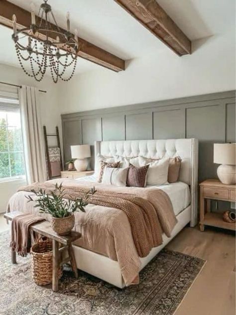 Green Kitchen Cabinets, Attic Design, White Bedroom Furniture, Bedroom Decor Cozy, Rustic Bathrooms, Luxury Bedroom Master, Master Bed, Refresh Your Home, Spare Bedroom