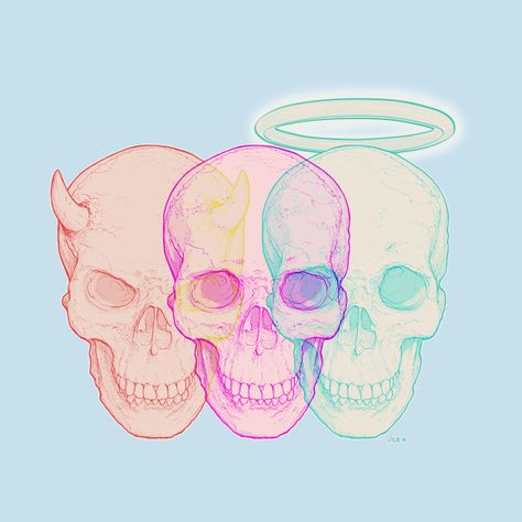 3 Skulls - Skulls - T-Shirt | TeePublic UK Skulls Art, Hippy Art, Pastel Skull, Skull Art Print, Hipster Art, Skull Artwork, Skull Tshirt, Skull Art, Best Artist