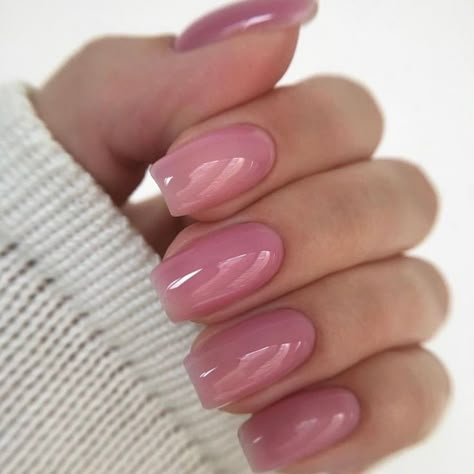 15 Lovely Natural Pink Nail Ideas Natural Pink Powder Nails, Rosewater Gel Nails, Short Medium Pink Nails, Light Rose Pink Nails, California Nails Acrylic, Flesh Pink Nails, Sheer Rose Nails, Dark Pink Clear Nails, Base Pink Nails