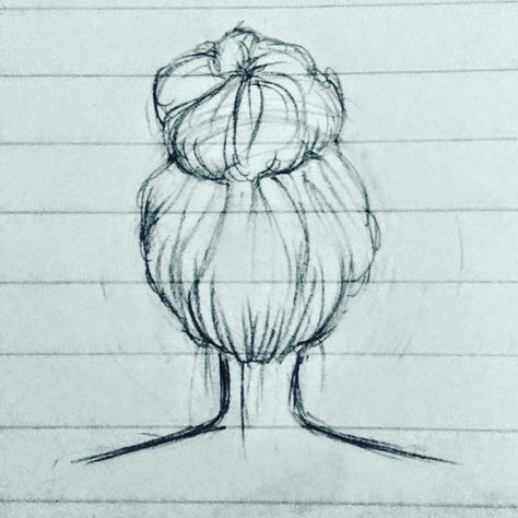 Messy bun drawing Messy Bun Drawing, Buns Ideas, Bun Drawing, Sketch Hair, Curly Natural Curls, Easy People Drawings, Hair Drawings, Bun Messy, People Drawings